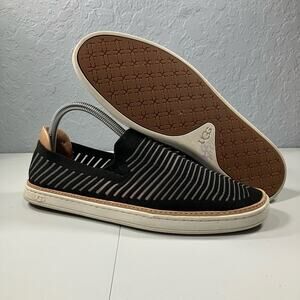 UGG Women's Sammy Slip On Shoes Black Knit Fabric Flat Sneakers Size 9.5